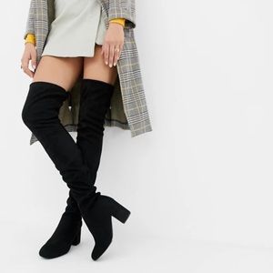ASOS DESIGN Wide Fit Birdie Thigh High Boots